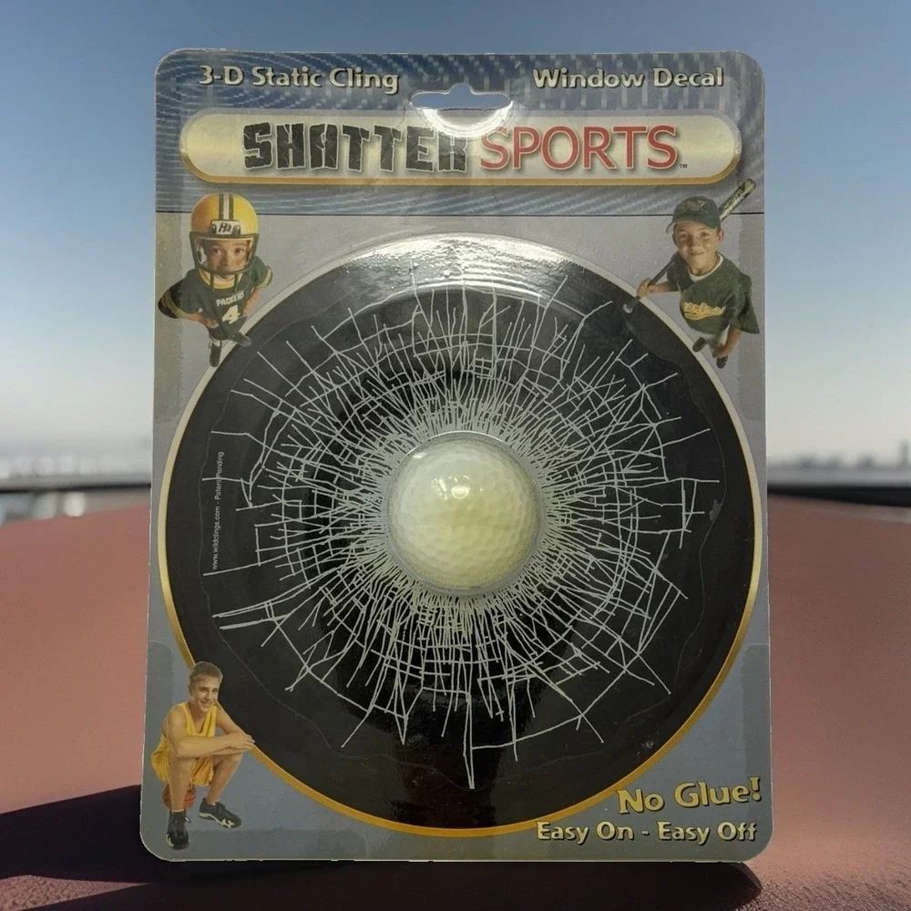 NEW! Shatter Sports 3-D Window Decal No Glue Easy On/Off Baseball Shatter Cling
